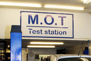 MOT test station sign